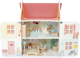 Janod - Mijn eerste houten poppenhuis - 10 accessoires - Poppenmeubels - Magnetische deuren en afneembaar dak - FSC-gecertificeerd houten speelgoed - Vanaf 3 jaar