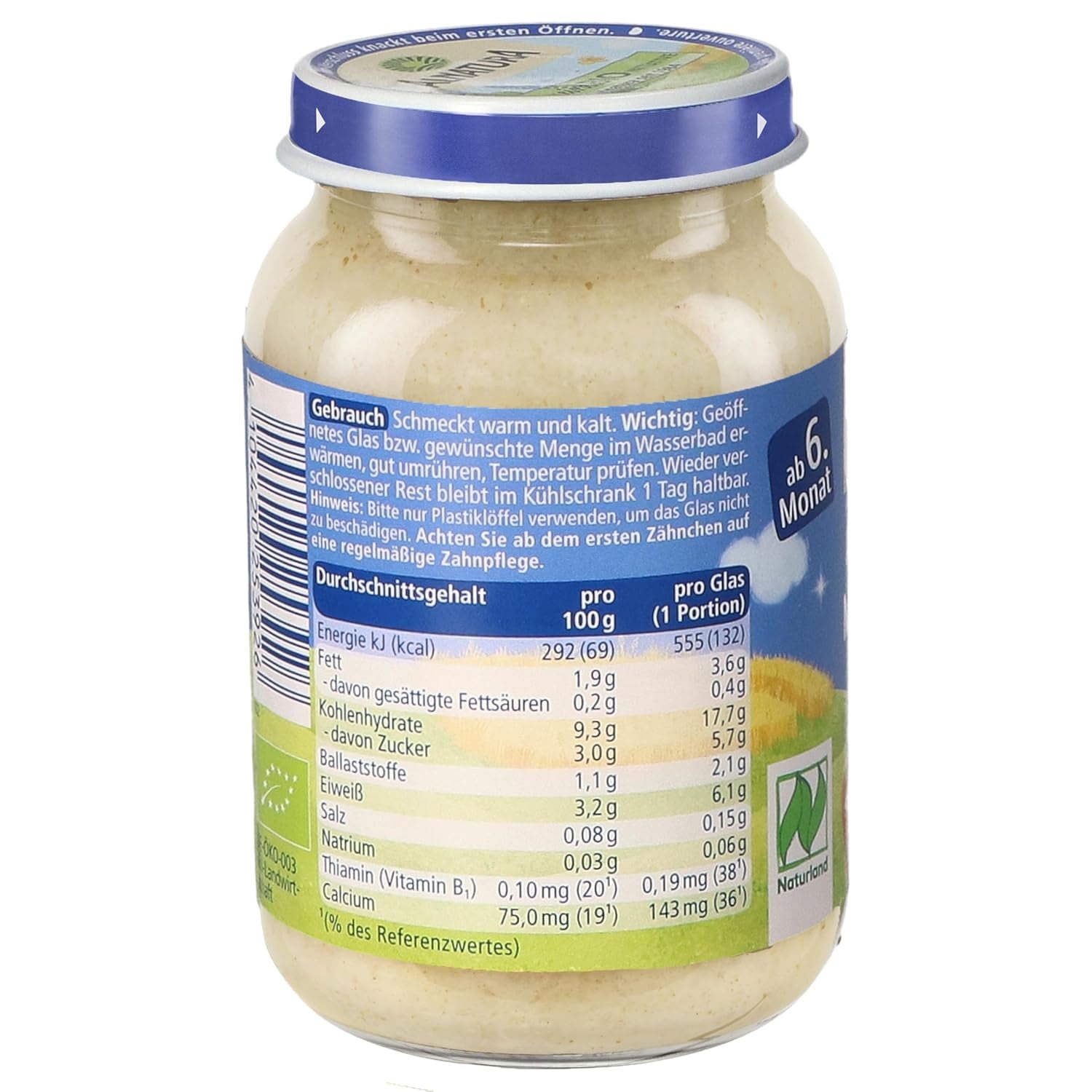 Naturland meergranenpap vanaf 6 maanden, 6 x 190 g