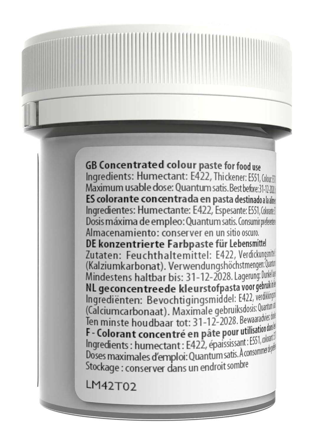 Kleurstof Sugarflair Max Concentrated White Extra, sterk geconcentreerde kleurstof voor marsepein en fondant, pastakleuring Max Concentrate - 42 g