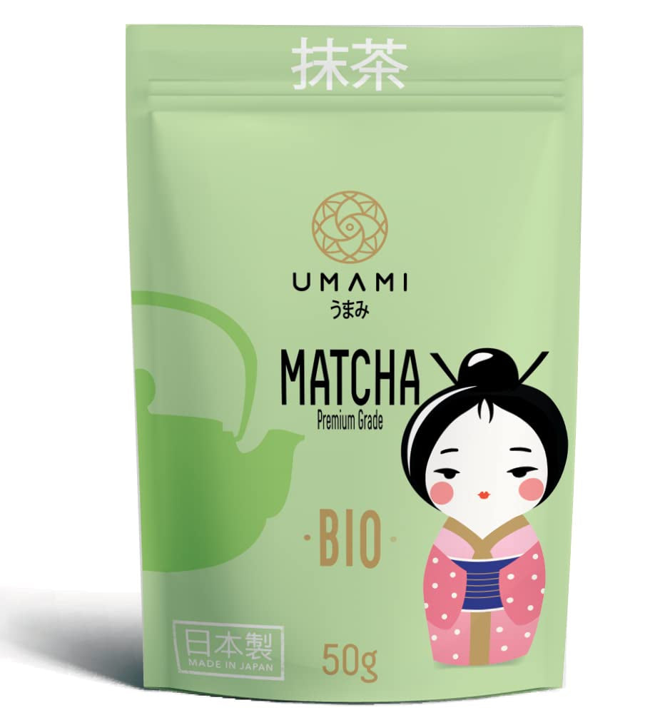 Matcha Umami Bio Groene Thee Poeder - premium kwaliteit, geteeld in Uji, Kyoto (Japan) Van biologische landbouw. 50 gr