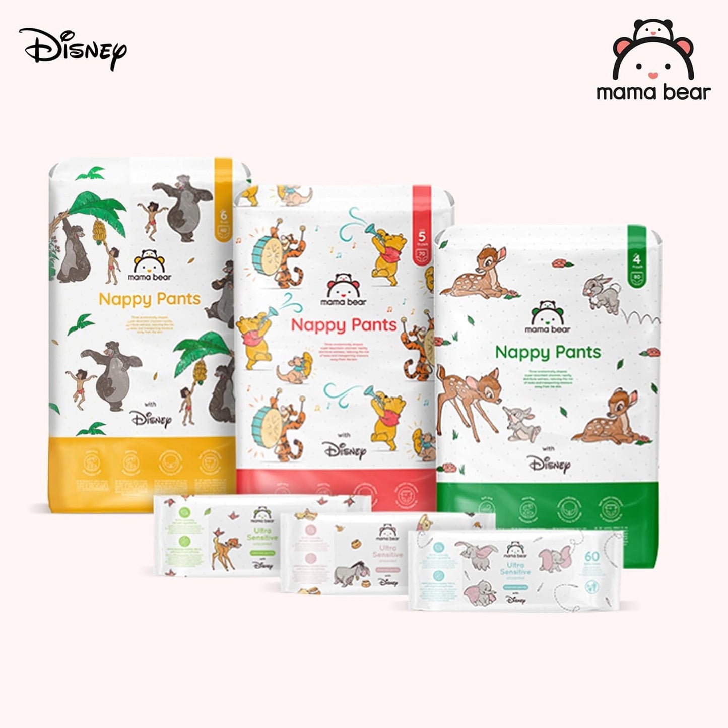 Amazon-merk: Mama Bear Disney-luiers, maat 5 (12-17 kg) - maanddoos, wit, 140 stuks (2 verpakkingen van 70)