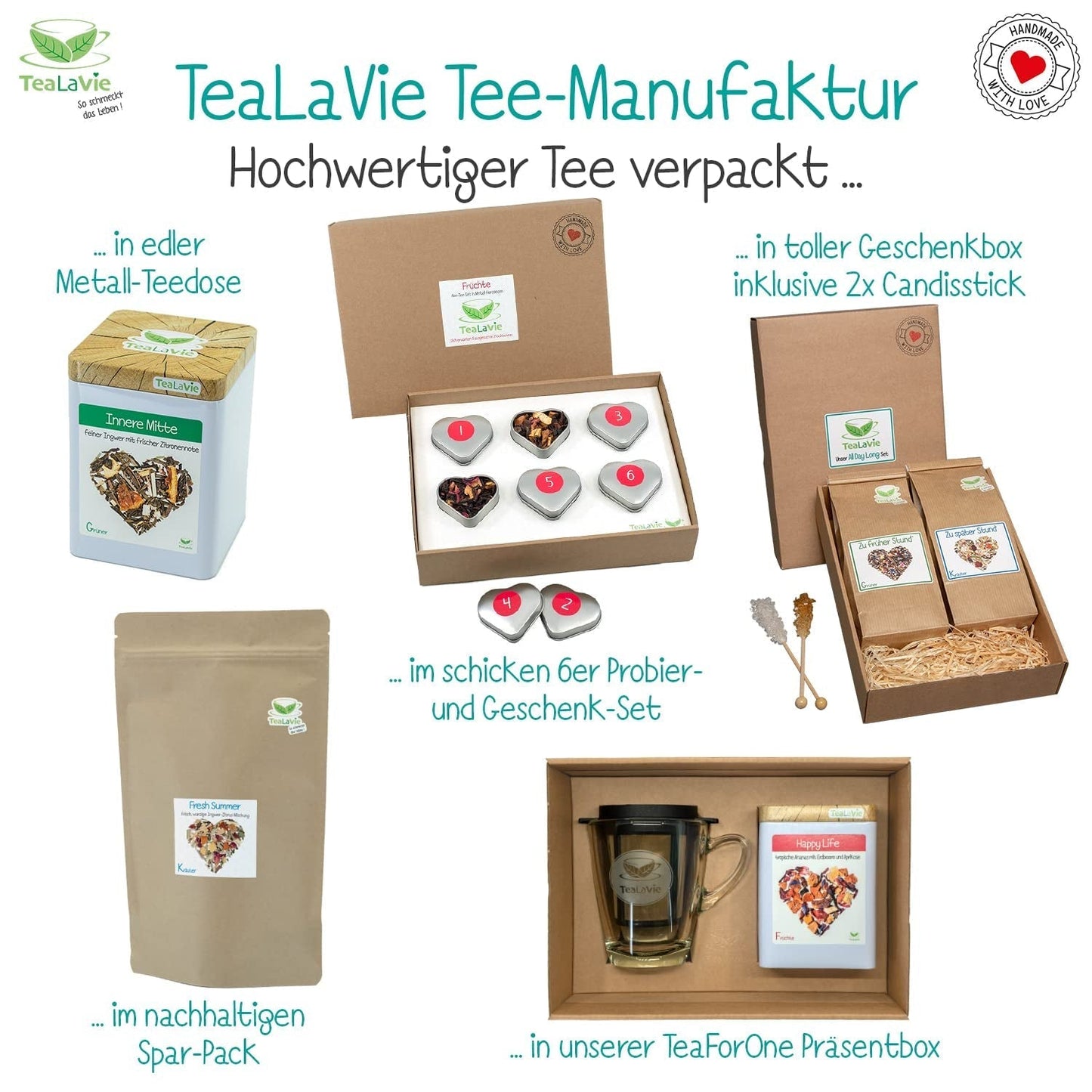 Tealavie Cadeauset van 6 fruitthee (60g) Proefset Geschenkdoos Bedankcadeau-ideeën voor vrouwen Collega's Moederdag 2024