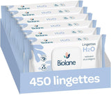 BIOLANE - Babydoekjes met water - 225 doekjes - 3 x 75 stuks - Zachte en effectieve reiniging - Vanaf de geboorte - Franse kwaliteit