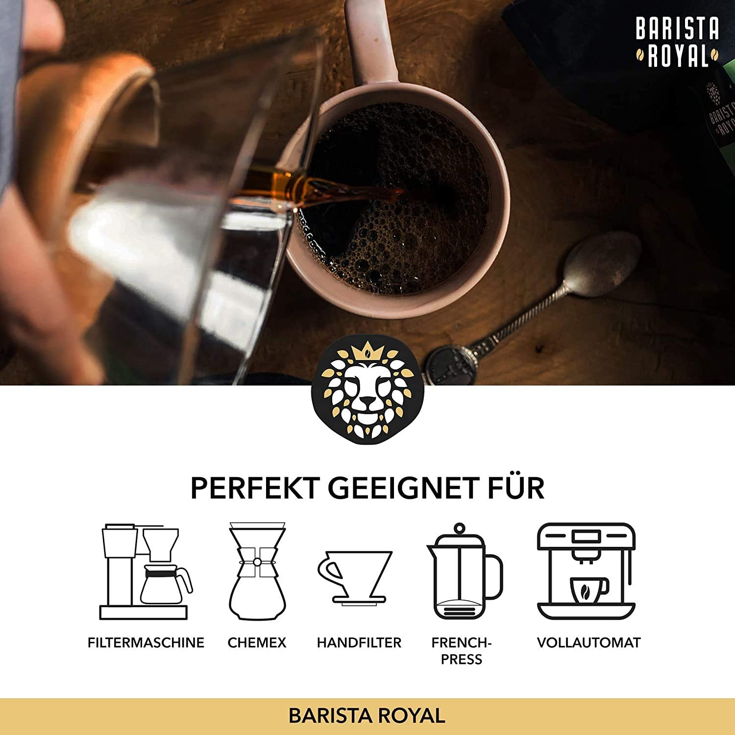 Proeverijset voor hele bonenkoffie 5 x 350 g | Ontdekkingspakket Koffiebonen in Giftset | Arabisch | Eerlijke handel | Veganistisch | Ideaal voor automatische espressomachines, filter-espressomachines, pour-over-espressomachines en French Presses | KONINKLIJKE BARISTA