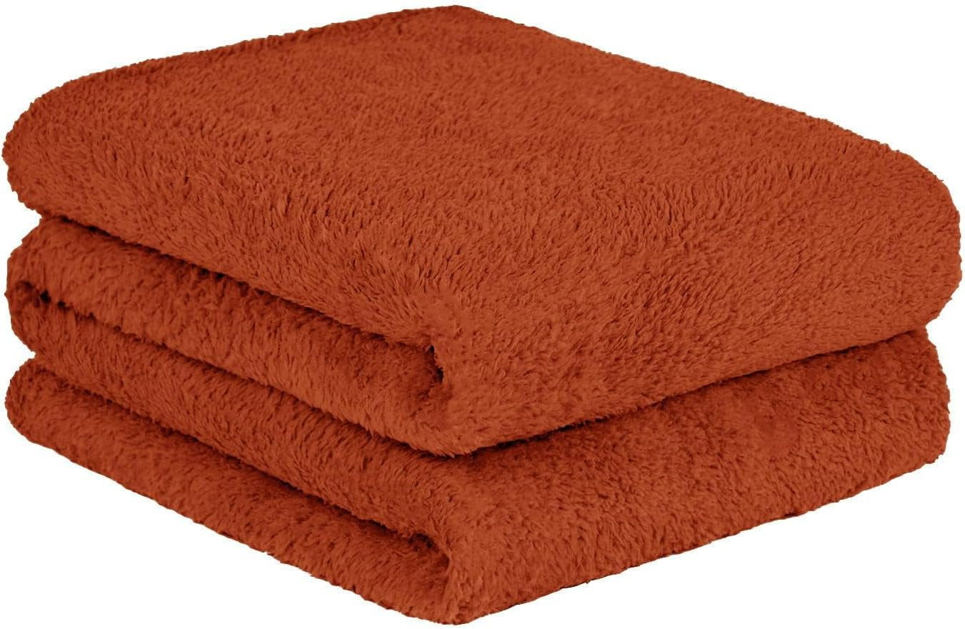 Brentford's Teddy Fleece Deken Groot Beddeken Pluche Superzacht Warm Slaapbank Sprei Zwart - 150 X 200 Cm Bedden en Dekens Besuche den Brentfords-Store Oranje Roest 125 X 150 Cm