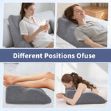 Leeskussen - Rugkussen, verstelbare hoofdsteun, leeskussen van traagschuim voor bed, ergonomisch nek- en beenkussen, lendensteunkussen