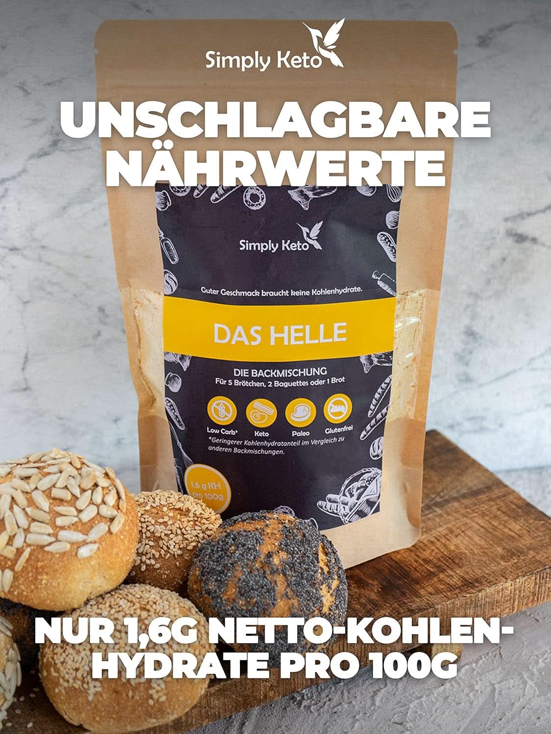Simply Keto The Light Lower Carb* Brood, Mix voor glutenvrij brood, 260 gram Kitchen Naty Shop