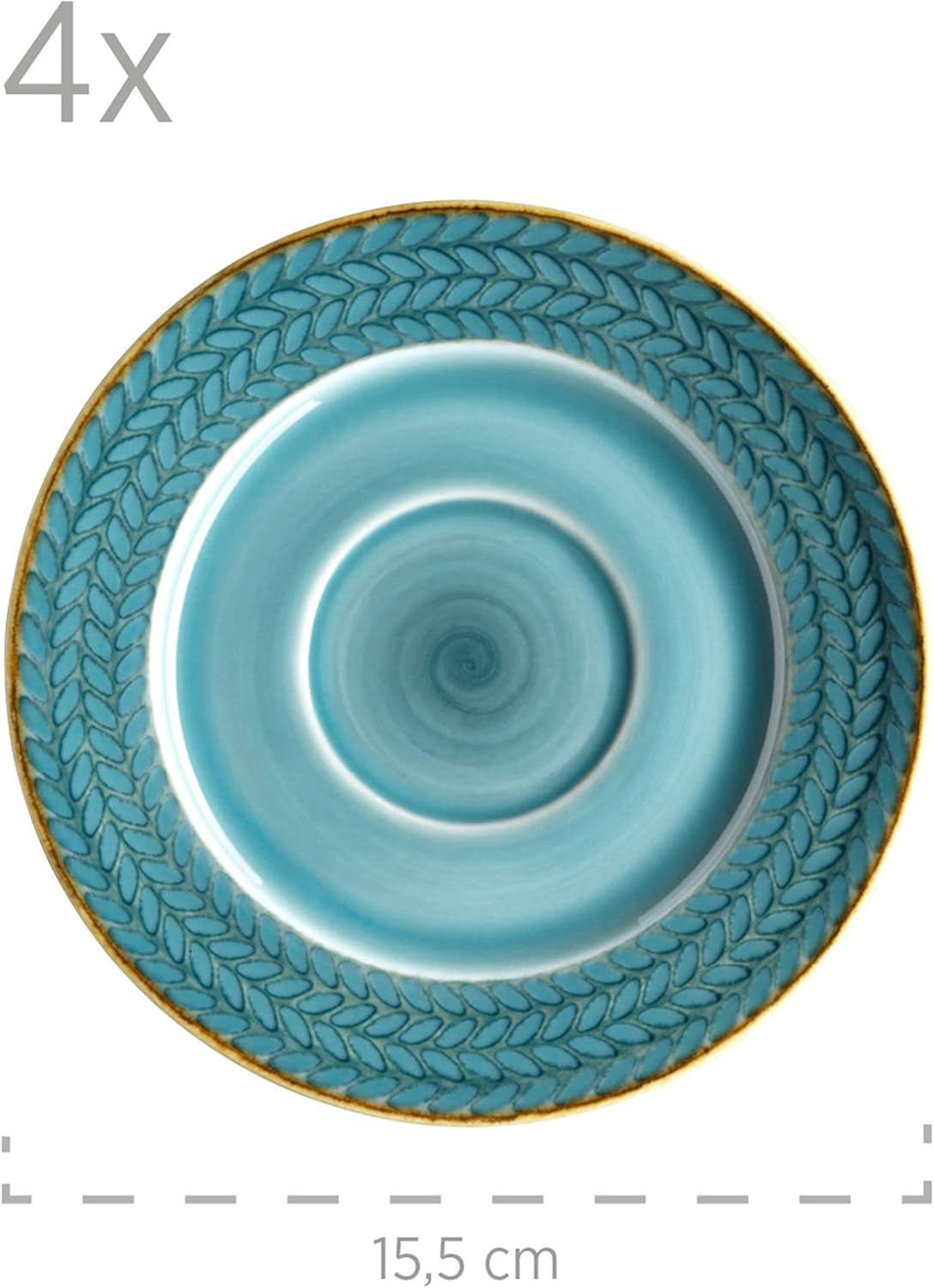Prospero Premium koffieset voor 4 personen, restaurantkwaliteit, 12-delig modern koffieservies in unieke vintage stijl, duurzaam porselein, blauw