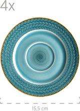 Prospero Premium koffieset voor 4 personen, restaurantkwaliteit, 12-delig modern koffieservies in unieke vintage stijl, duurzaam porselein, blauw