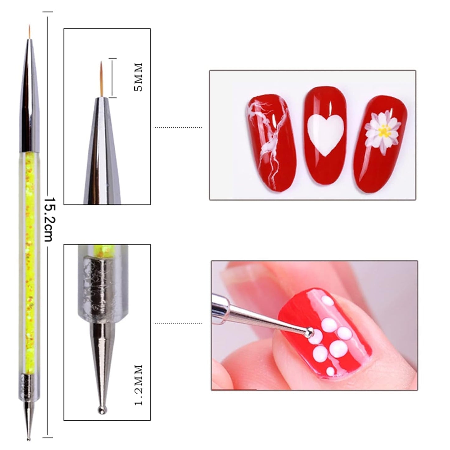 Nagel Art Fineliner Pinsel[5 Stück],Nagel Art Liner Pinsel,Professionele Detail Pinselset,Nagellack Pinsel,Voor Nail Art Design Schildersalon,Nageldesign Nagel Fußpflege