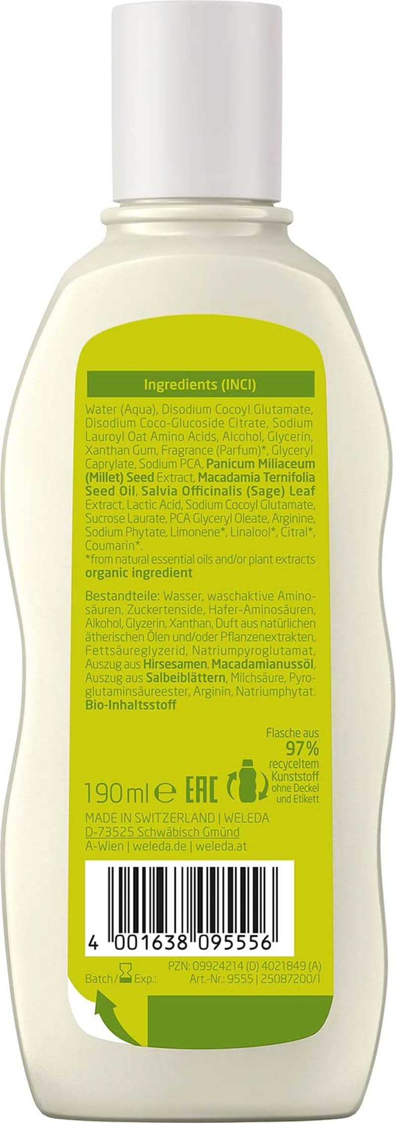 WELEDA Biologische Millet Care Shampoo, delicate reiniging, 190 ml Douche en bad Naty Shop
