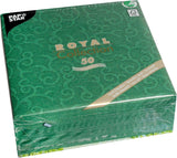 Papstar, 50 servetten "ROYAL Collection" 1/4-vouw 40 Cm X 40 Cm donkergroen "Casali", #84884