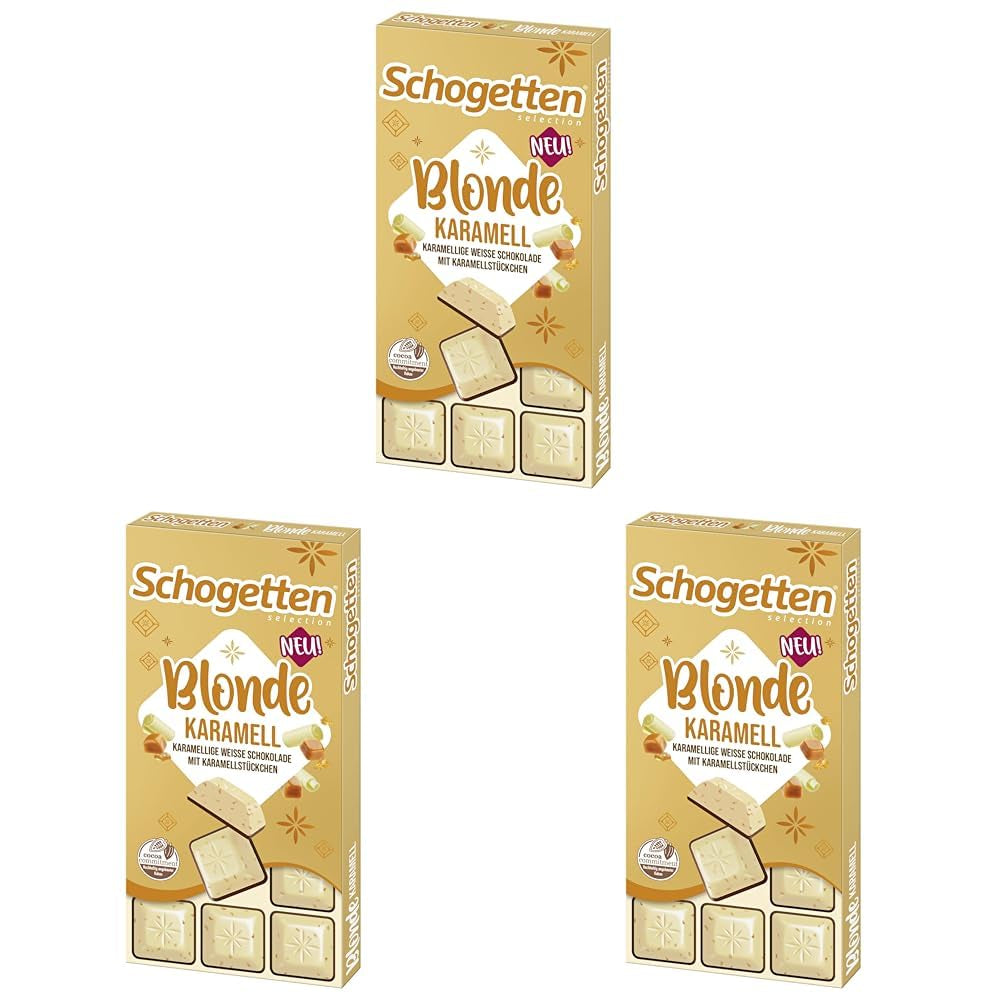 Schotten Blonde Karamel | Karamel met witte chocolade en karamelstukjes | Chocoladereep 100g | Handig geportioneerd
