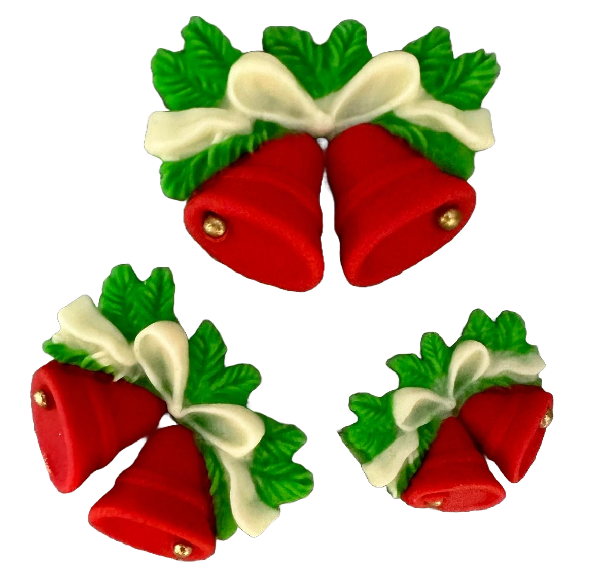 Set van 3 eetbare suikerdecoraties, kerstklokken Suikerpastadecoraties Nati Shop
