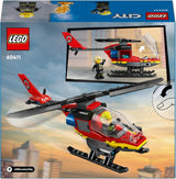 LEGO City Brandweerhelikopter, speelgoedhelikopter en pilootfiguurset, brandweerhelikopter voor een fantasierijke speelervaring, cadeau voor kinderen, jongens en meisjes vanaf 5 jaar 60411 Bouwsets Besuche den LEGO-Store