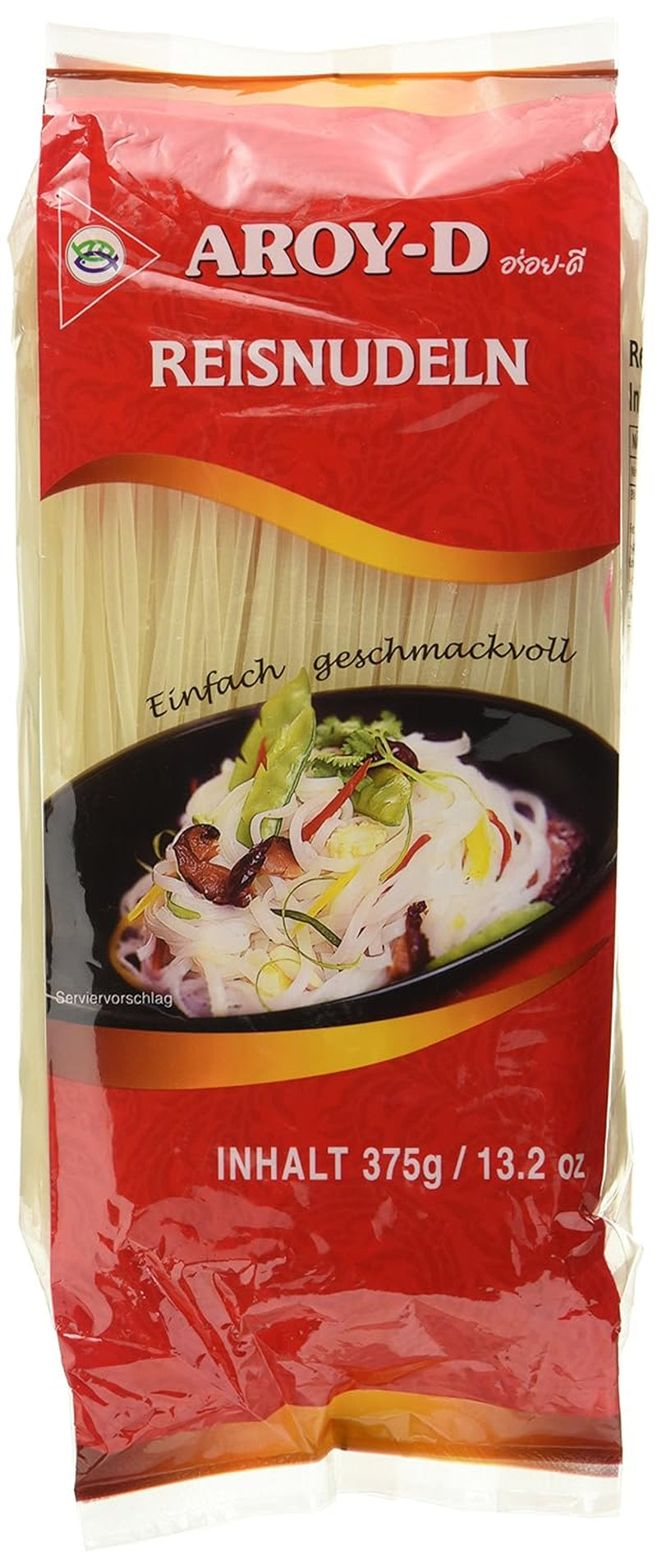 Aroy-D Rijstnoedels Glutenvrij 3 mm-verpakkingen (1 pak x 375 g)