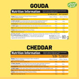 Gekweekte voedingsmiddelen Veganistische 3-delige set Veganistische Mac en Kaas, Goudse saus, Cheddarsaus, Laktosefrei Glutenfrei MAC & CHEEZ CHEATCHEEZ