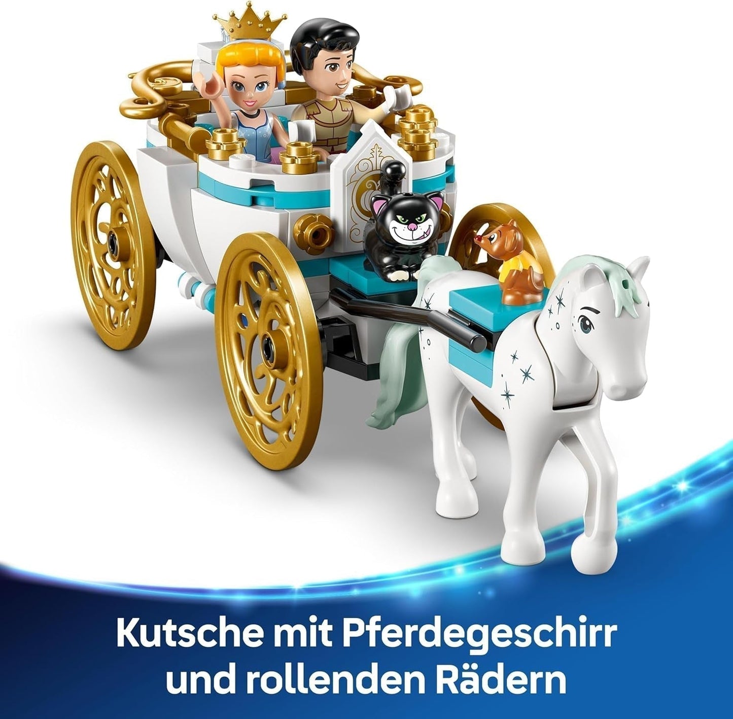 LEGO Disney Princess kasteel Assepoester en paardenkoets, set voor meisjes vanaf 6 jaar, fantastisch speelgoed met prinses Assepoester en charmante prins mini-poppen, cadeau-idee voor Disney-fans 43275 Bouwsets Beuche in LEGO-Store