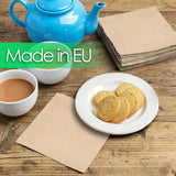 Tafelsoort | 100 stuks bulkverpakking Zacht gerecycled papier Servetten Bruin Wegwerpfeestservetten Geschikt voor dagelijks gebruik Milieuvriendelijk Kraft Ongebleekt Composteerbaar Gemaakt in de EU 2-laags 33 cm