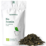 Biologische groene thee met jasmijn 100 g (50 kopjes) | Jasmijnthee uit China in bulk, biologische kwaliteit REPLANTEA