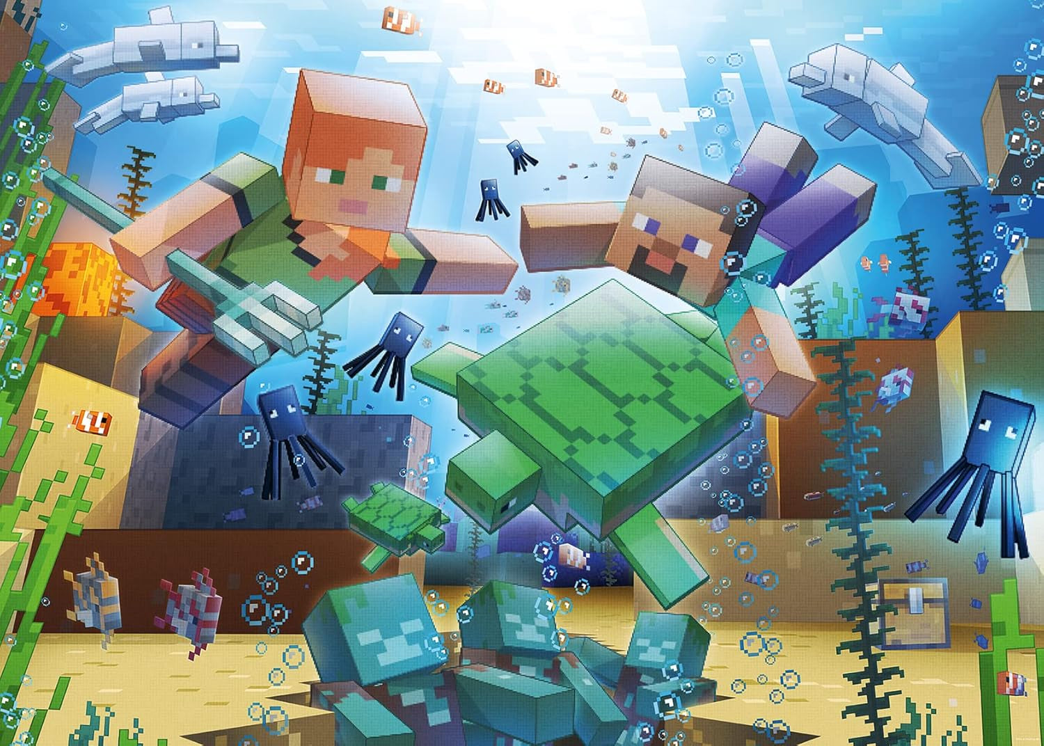 Ravensburger puzzel 12000421 - Minecraft mozaïek - Minecraft puzzel van 1000 stukjes voor volwassenen en kinderen 14+ puzzel Naty Shop oud ontwerp