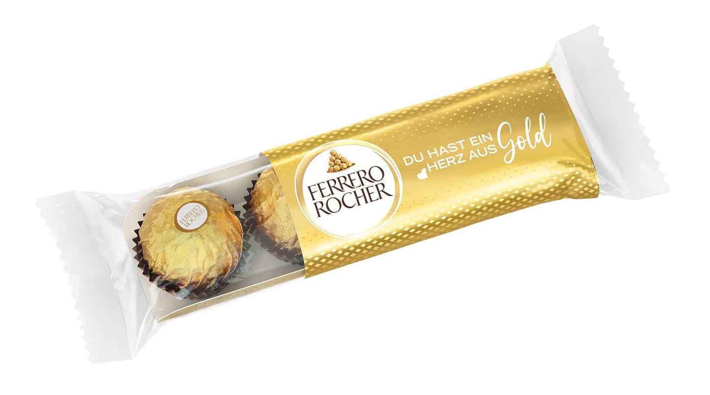 Ferrero Rocher - Krokante en romige hazelnootspecialiteitpralines - Valentijnsdagcadeau voor hem en haar - 16 pakjes van 4 individuele pralines