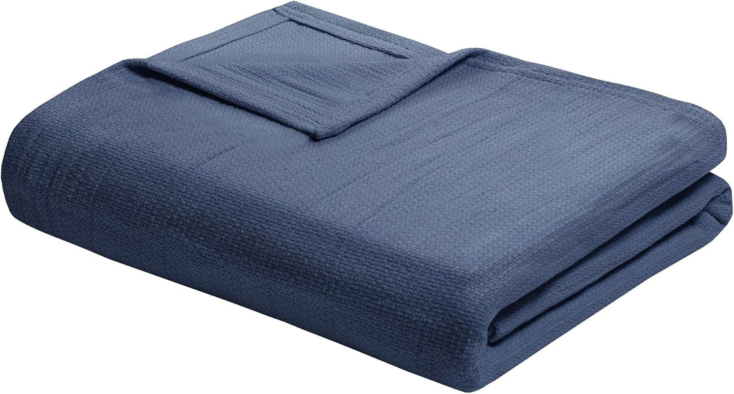 Madison Park Freshspun rieten katoenen deken Twin grijze bedden en dekens Madison Park Navy Twin