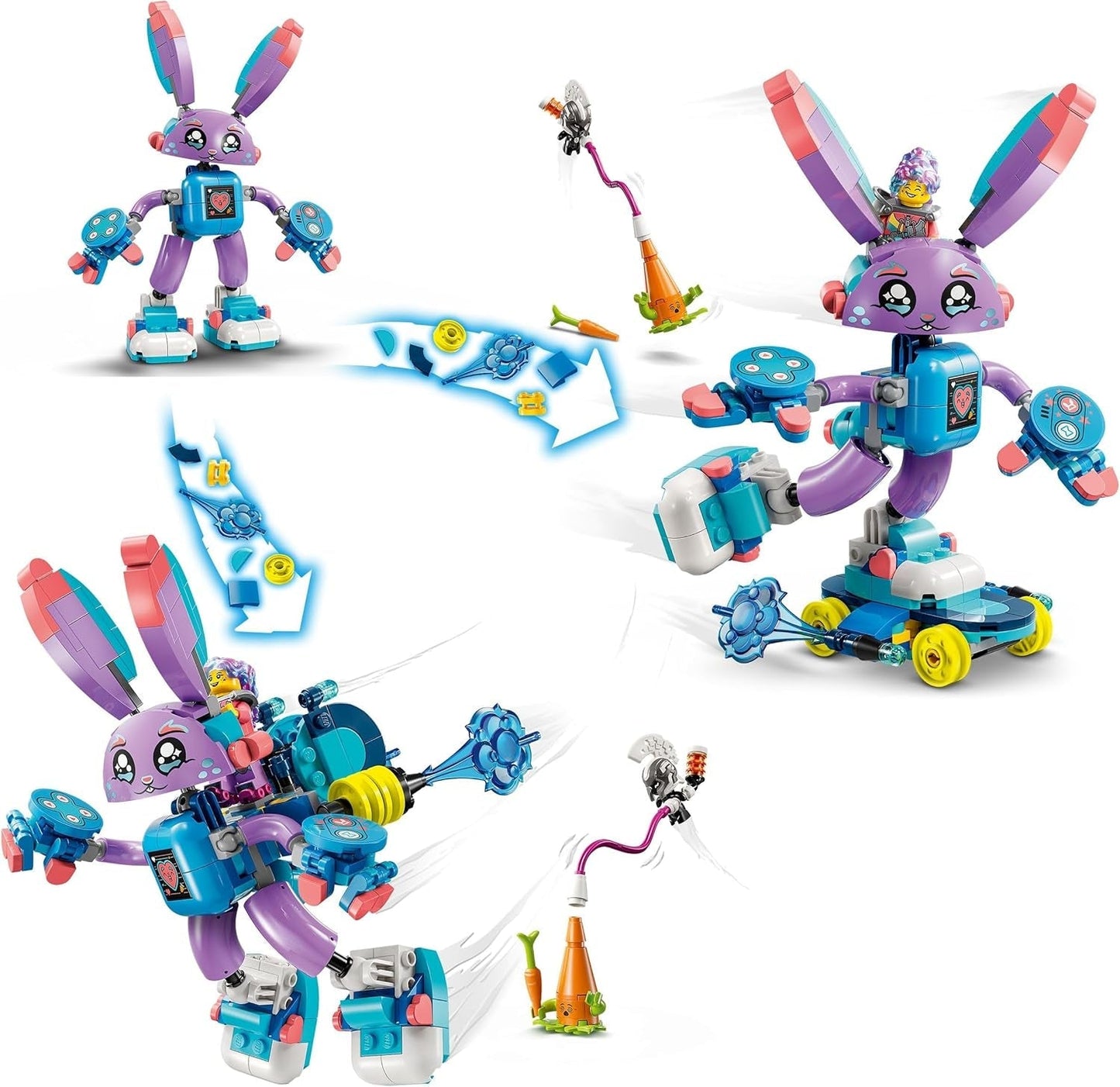 LEGO Dreamzzz Izzie en Bunchurro The Gaming Bunny, speelgoed voor kinderen vanaf 7 jaar, 2-in-1 speelset met heldenminifiguur en Cyberling voor een fantasierijke speelervaring 71490 Bouwsets Besuche den LEGO-Store