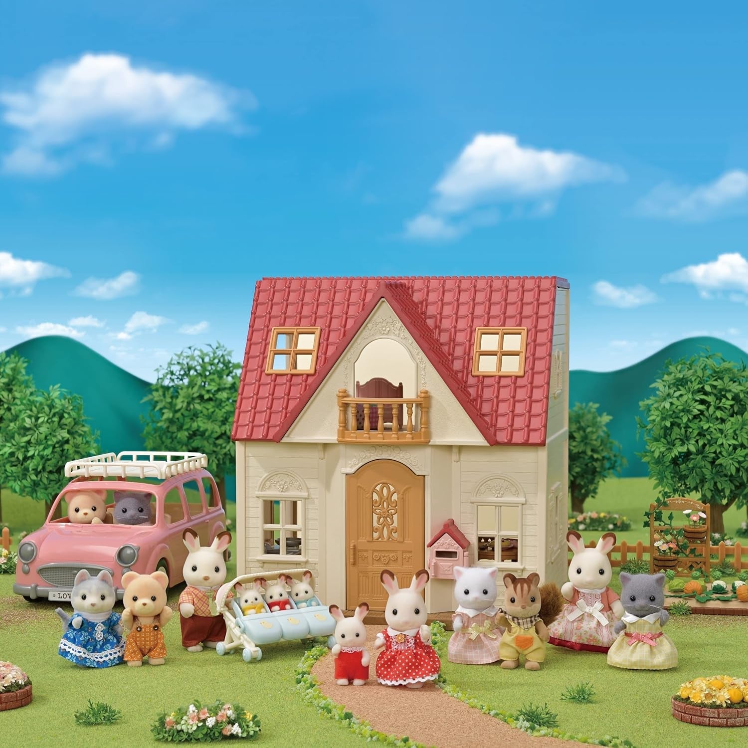 L5567 NIEUW Startershuis, veelkleurig L5706 Milk Bunny Family - poppenhuisfiguren