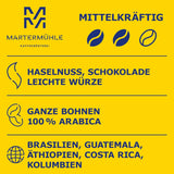 Martermühle Aßlinger Mischung Kaffeebohnen 1kg I Arabica I Smaken: Haselnuss, Leichte Würze, Schokolade I Ganze Kaffee-Bohnen schonend geröstet, säurearm