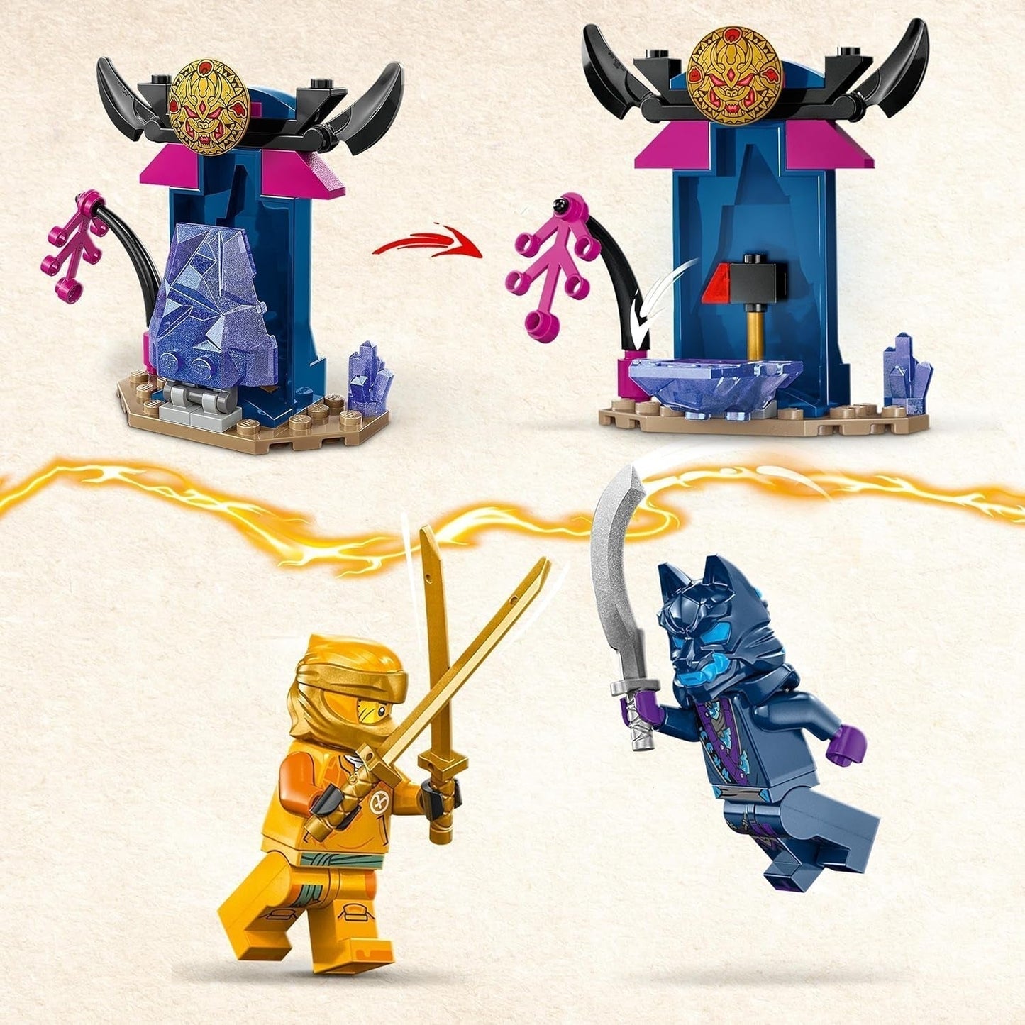 LEGO NINJAGO Arins Strijdmecha, Ninjaspeelgoed voor kinderen vanaf 4 jaar Met figuren Incl. Arin met mini-katana, actiefiguren en mechs, klein cadeautje voor jongens en meisjes 71804 Bouwsets Besuche den LEGO-Store
