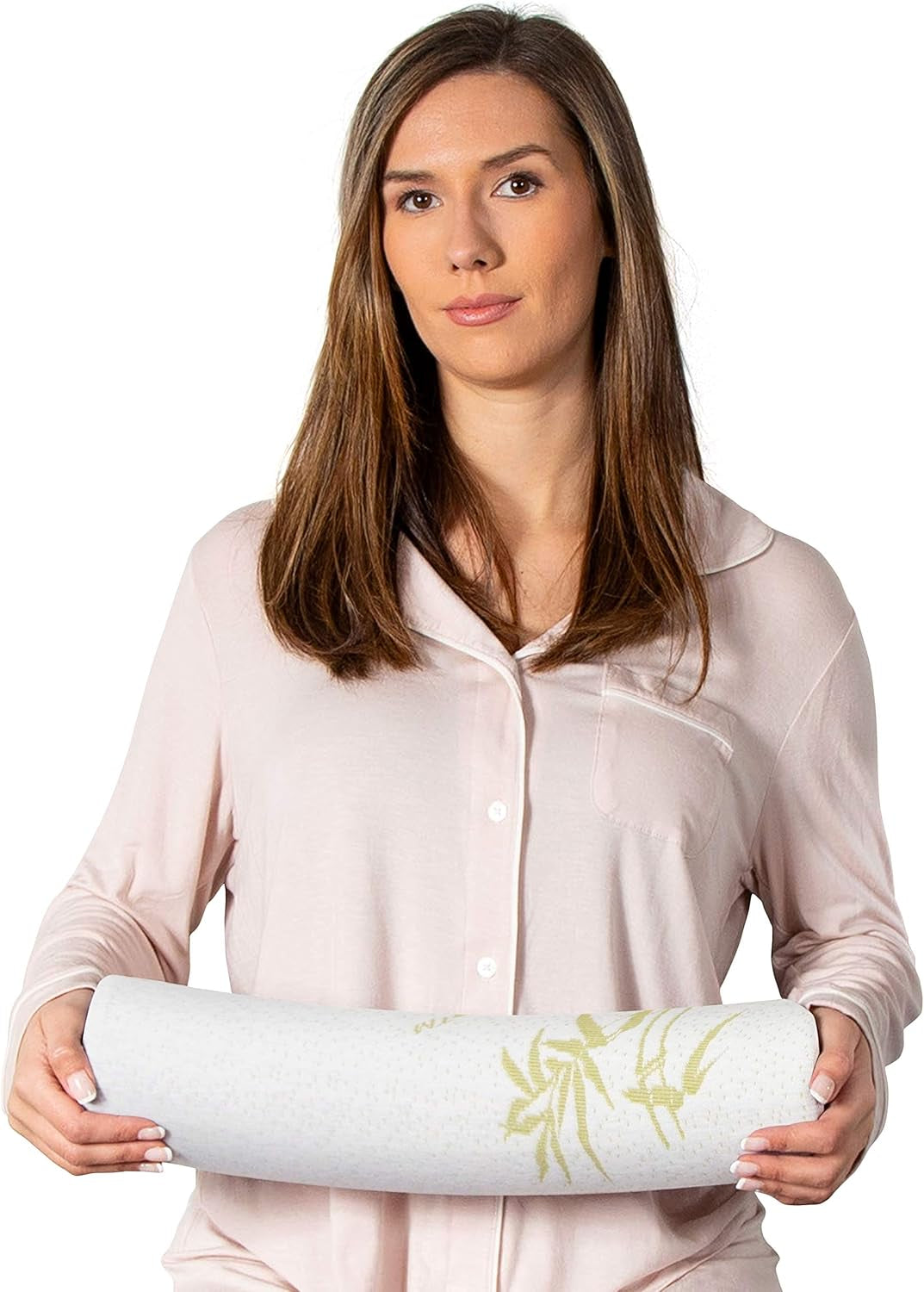 Milliard visco-schuim nekrol met wasbare hoes, Oeko-Tex gecertificeerd, gemiddelde hardheid, 10x43cm, perfect voor allergieën, reiskussen, rond nekkussen, positioneringsrol, knierol Cervicale orthopedische kussens Naty Shop
