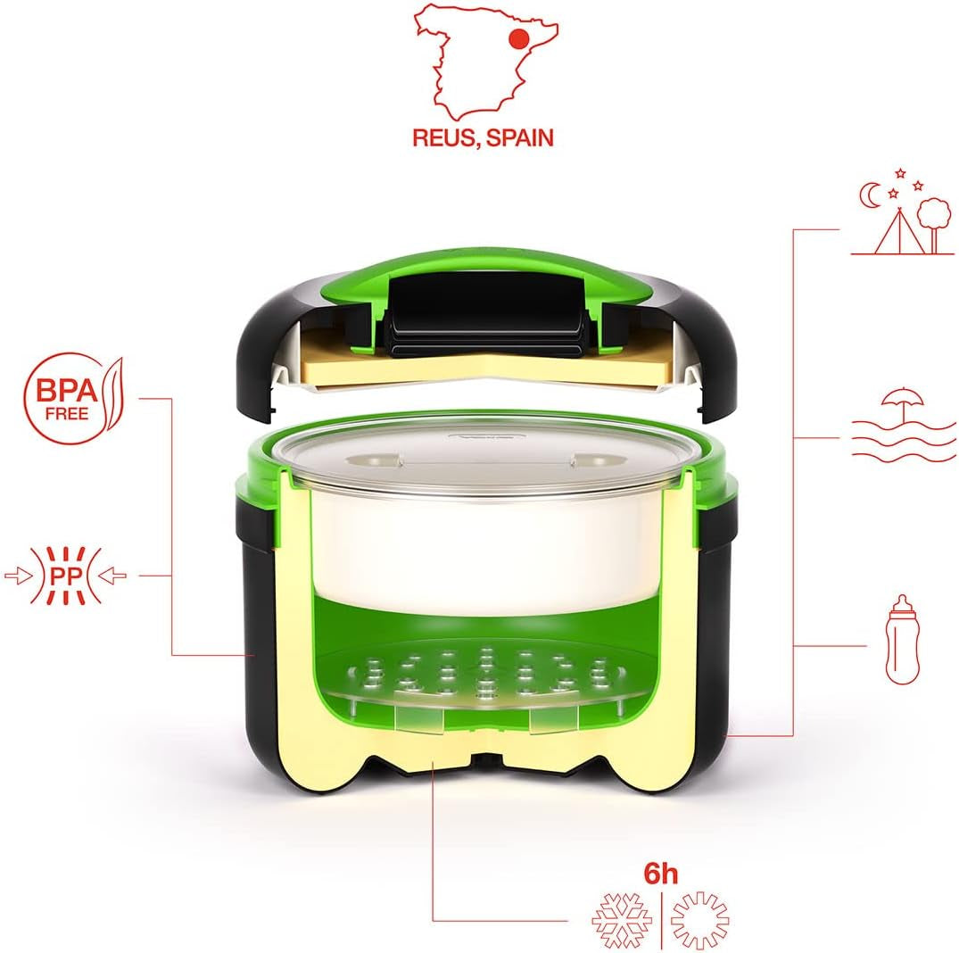 VALHERMFOOD25-03 Pro Term Lunchbox 2,5 l Gekleurd - Gris/Groen Voedselbewaardozen Naty Shop
