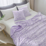 FY FIBRE HOUSE flanellen fleece plaid, microvezeldeken met 3D cheetah print, 228 X 274 cm, paars Dekbedden en dekbedden Naty Shop