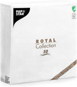 Papstar, 50 servetten "ROYAL Collection" 1/4-vouw 48 cm x 48 cm wit, #11577