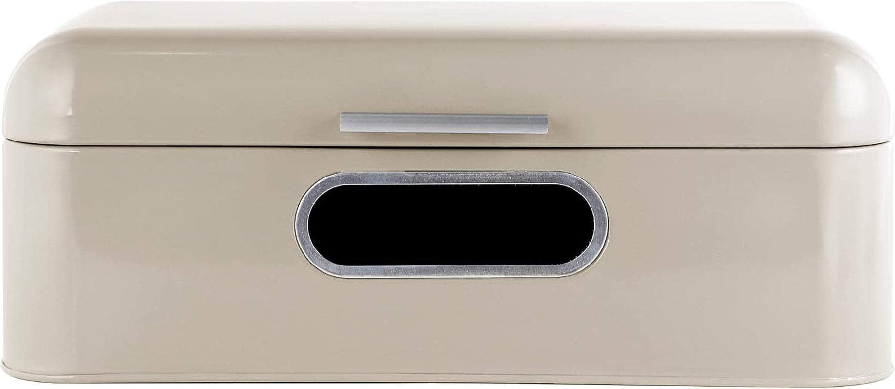 ECHTWERK Retro metalen broodmand met kijkvenster en deksel set van 3 elegante opbergdozen 1,4 liter inhoud rode voedselbewaardozen Naty Shop crème groot enkel venster enkel