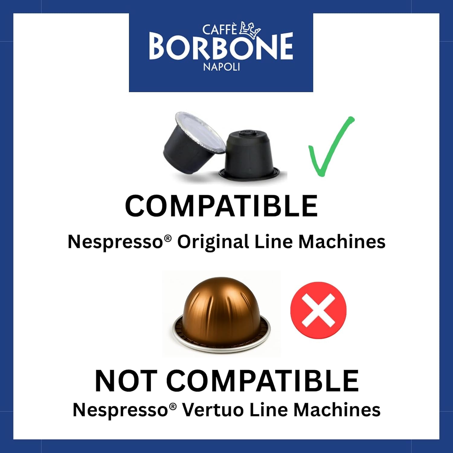 Caffè Borbone Respresso, Blauwe Kaffeemischung - 100 Capsules - Compatibel met Nespresso®* Haushalts-Espressomaschinen