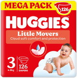Huggies Ultra Comfort/Little Movers luiers, maat 3 (4-9 kg), Disney Design, absorberend, volledige bescherming, 126 stuks
