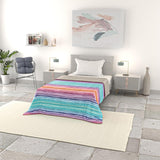 Basic zomerdeken, microvezel, jeansstrepen, 200X240Cm Quilts en quilts Naty Shop Rainbow 200X240Cm