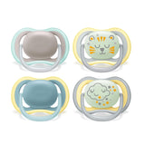 Philips AVENT Set van 4 Ultra Air lichtgewicht en ademende fopspenen: 2 glow-in-the-dark-fopspenen en 2 fopspenen voor overdag, 18 maanden+ (model SCF349/43)