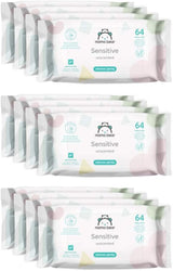 Naty Shop Mama Bear Sensitive babydoekjes ongeparfumeerd 64 stuks (pak van 12)