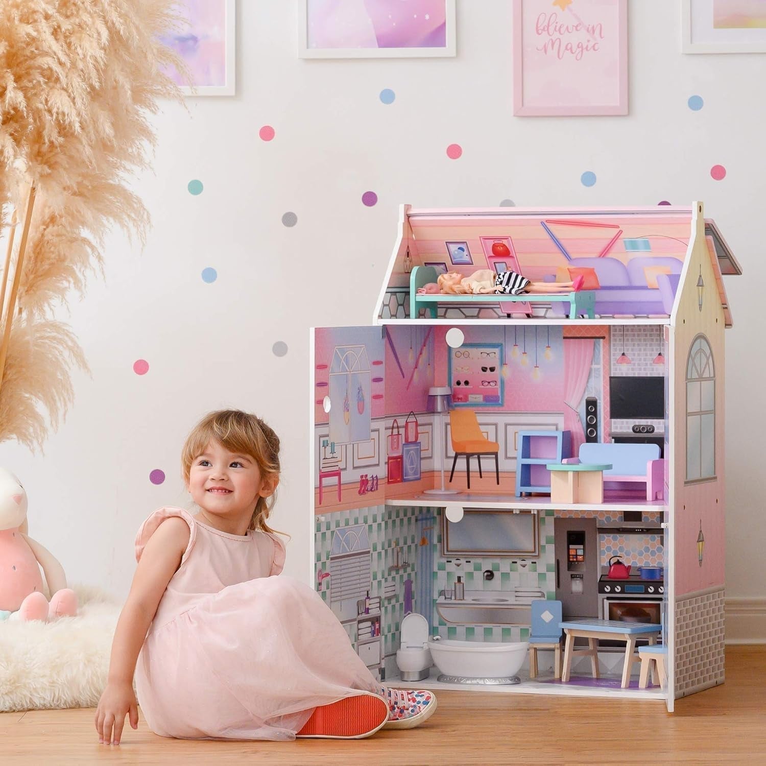 Olivias Little World Glasshouse Kids 12" poppenhuis en 10 popaccessoires 3,5" Multi Td-12518D poppenhuizen Naty Shop