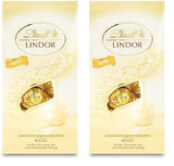 Lindt witte chocoladebolletjes LINDOR | Zak van 137 g | Ongeveer. 10 witte chocoladebolletjes met smelt-in-je-mond-vulling | Chocolade cadeauset | Chocolade cadeauset (pak van 2)