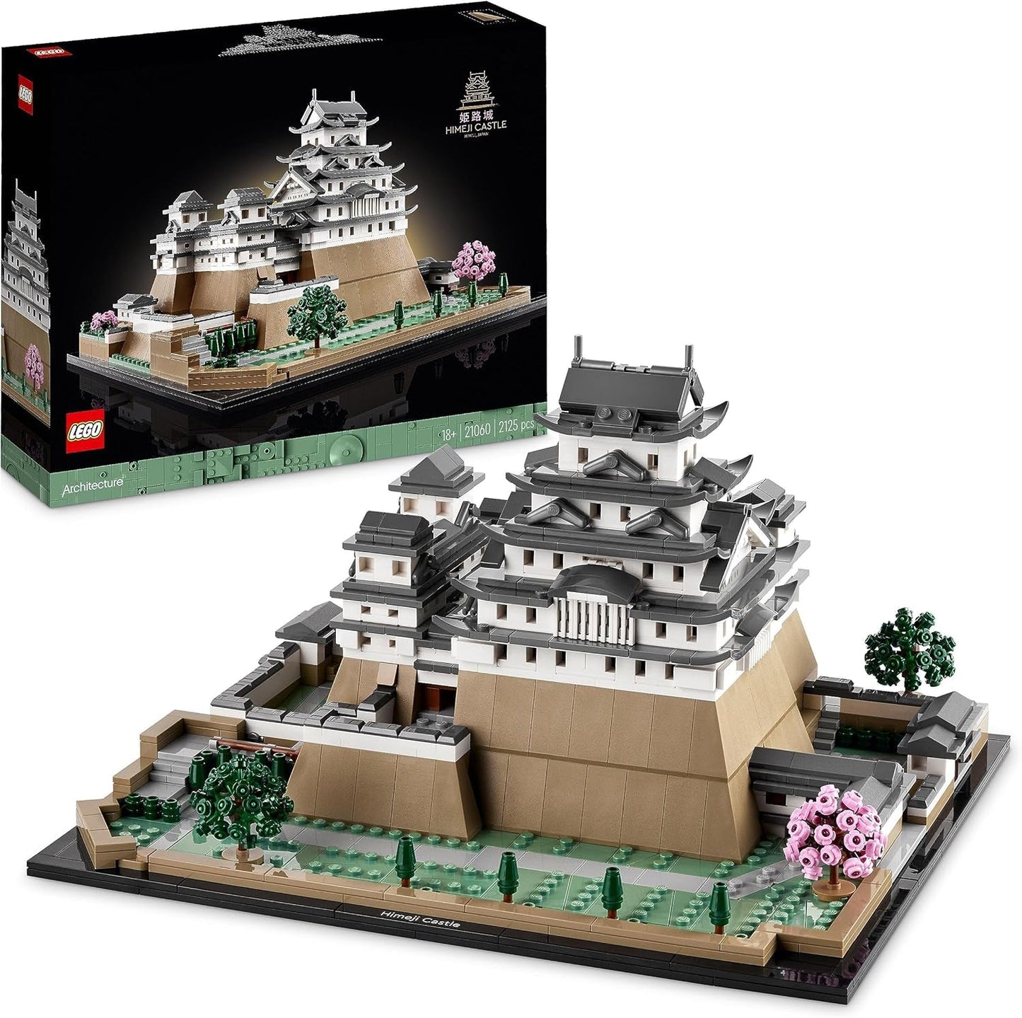 LEGO Architecture Modelbouwpakket kasteel van Himeji voor volwassenen Landmark-collectie Fanset voor creatief tuinieren en Japanse cultuur met kersenbloesemboom Cadeau voor hem en haar 21060 Bouwsets Besuche in LEGO-Store Single