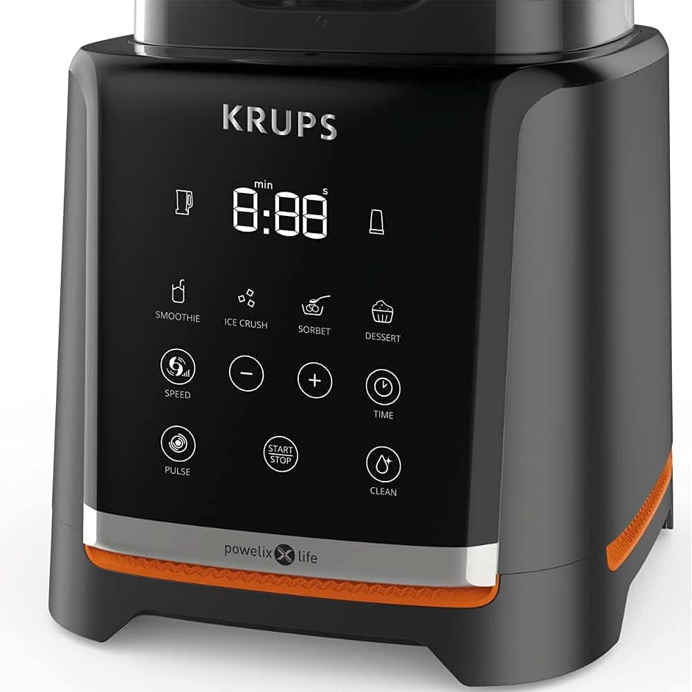 Krups Highspeed - Standmixer Infinymix KB9158 | 1600 W | 5 automatische programma's + handmatige installatie | Tritanbehalter | Incl. Herzeftiefstal | Smoothies, shakes, gemalen ijs | Schwarz Kitchen Naty-winkel