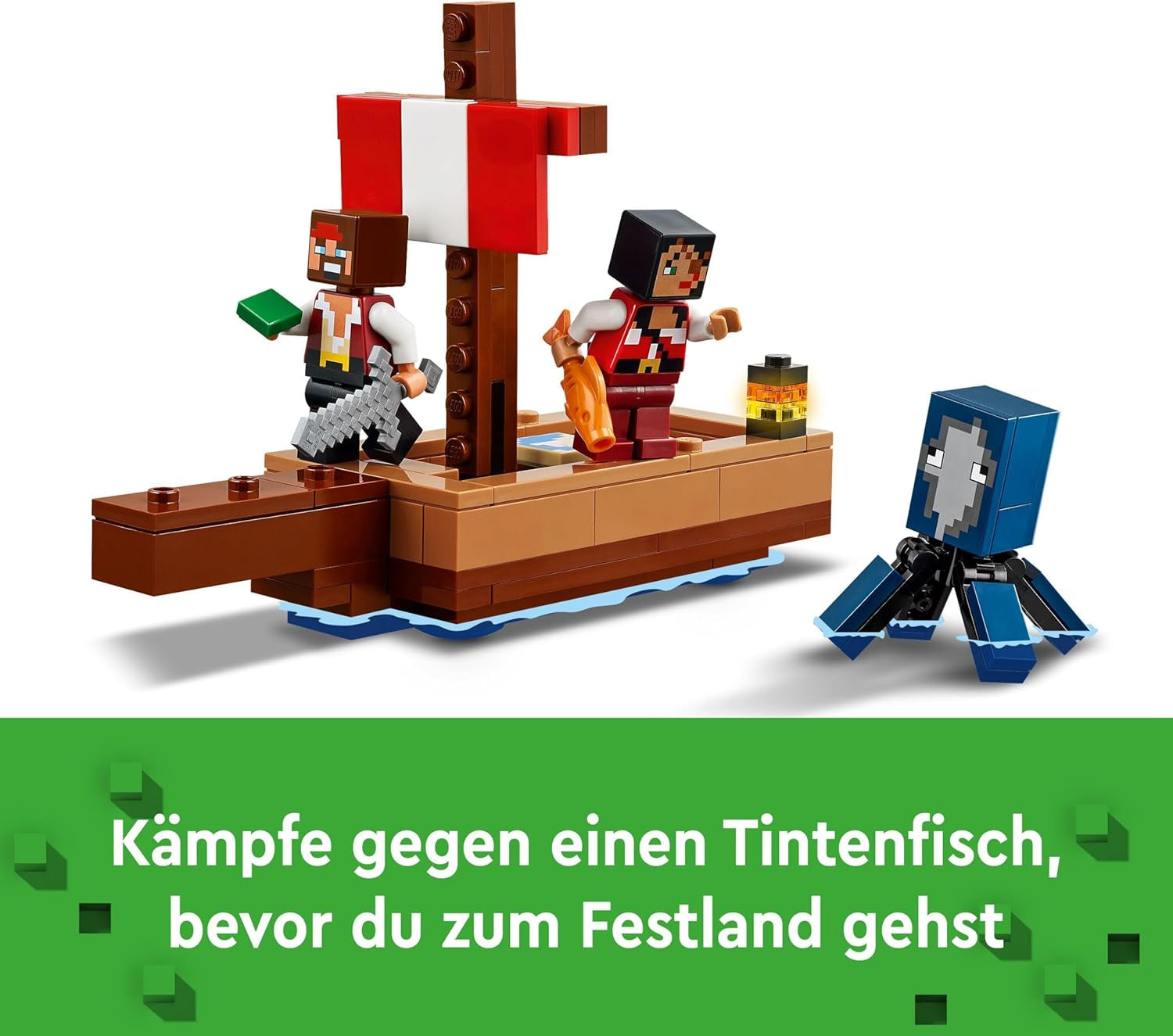 LEGO Minecraft Het piratenschip Voyage Inktvis en Kameel Piratenfiguur Speelgoedschip Bouwen Rollenspel Cadeau voor jongens en meisjes vanaf 8 jaar 21259 Bouwsets