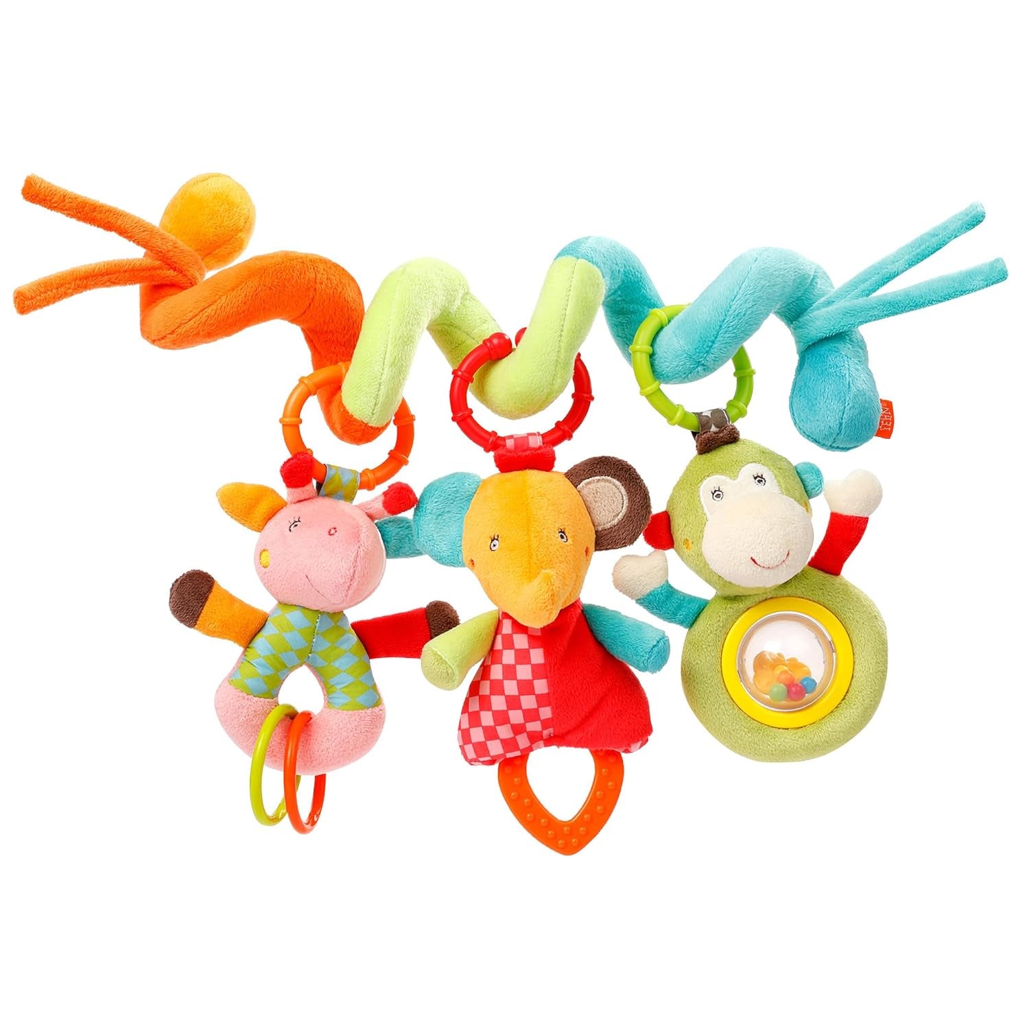Fehn Activity Spiral Sleeping Forest - kinderwagenspeelgoed aanraken en vasthouden - babyspeelgoed voor bed, box, kinderwagen en autostoel - motorisch speelgoed voor baby's en peuters vanaf 0+ maanden Babyspeelgoed Naty Shop Safari