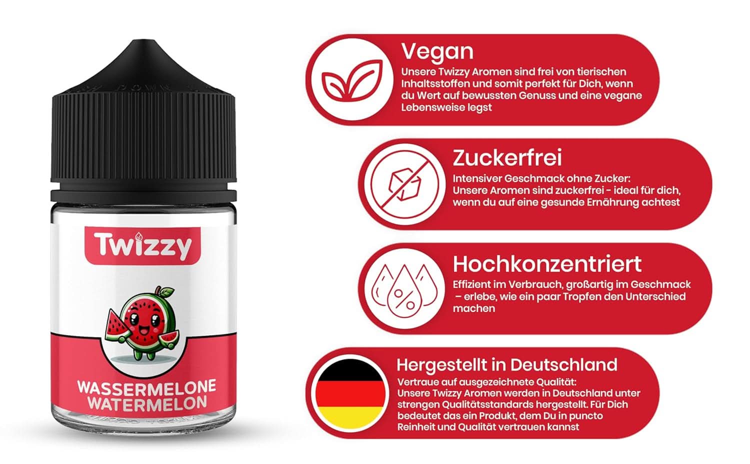 Twizzy Watermeloen, Voedselaroma - 60 ml - Intens aroma Arome Naty Shop