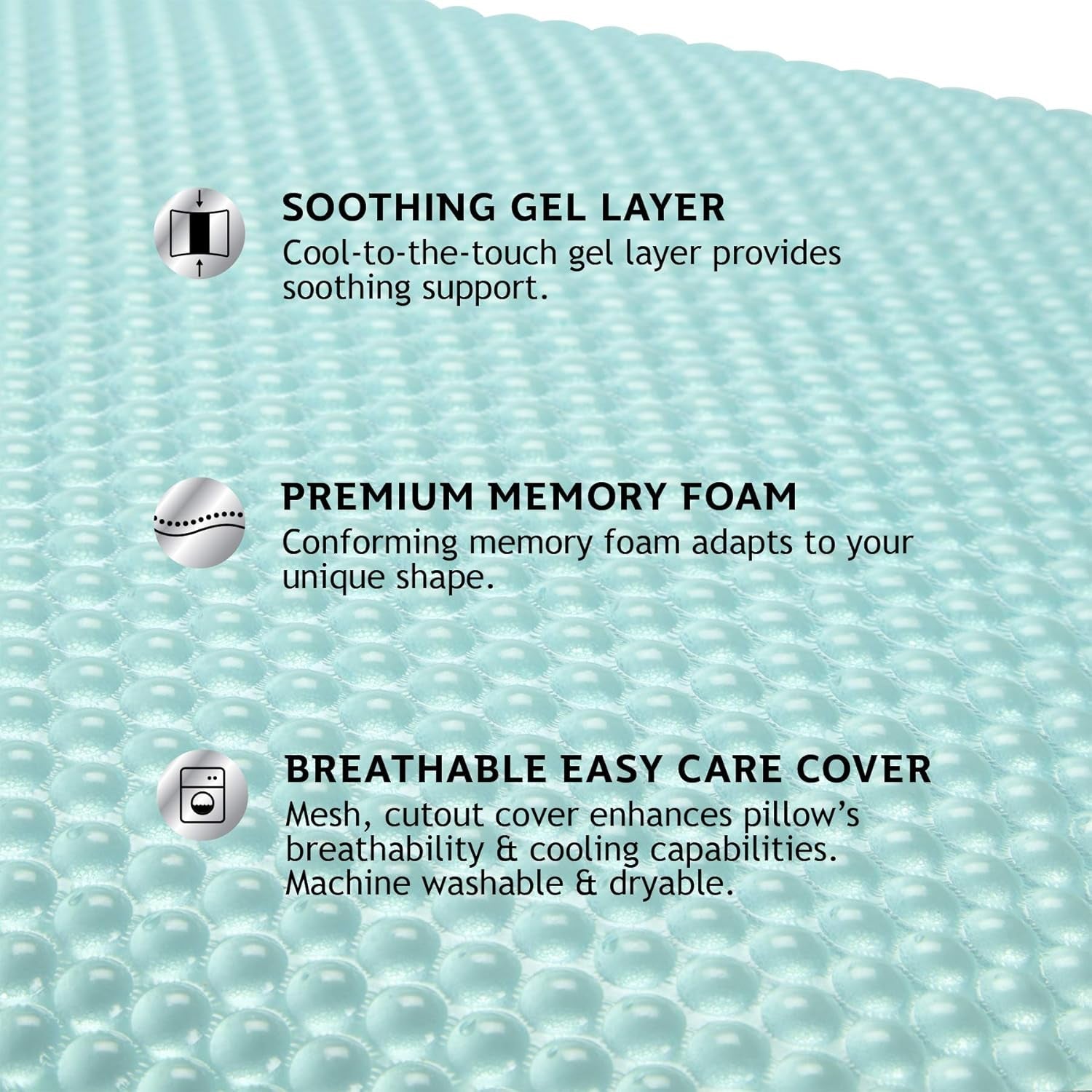 Sealy SE '19 Essentials SM Aqua Bubble Gel Sheet, 1 MC (US) kussen, wit, 61 x 40 x 14 cm Naty Shop standaardkussens