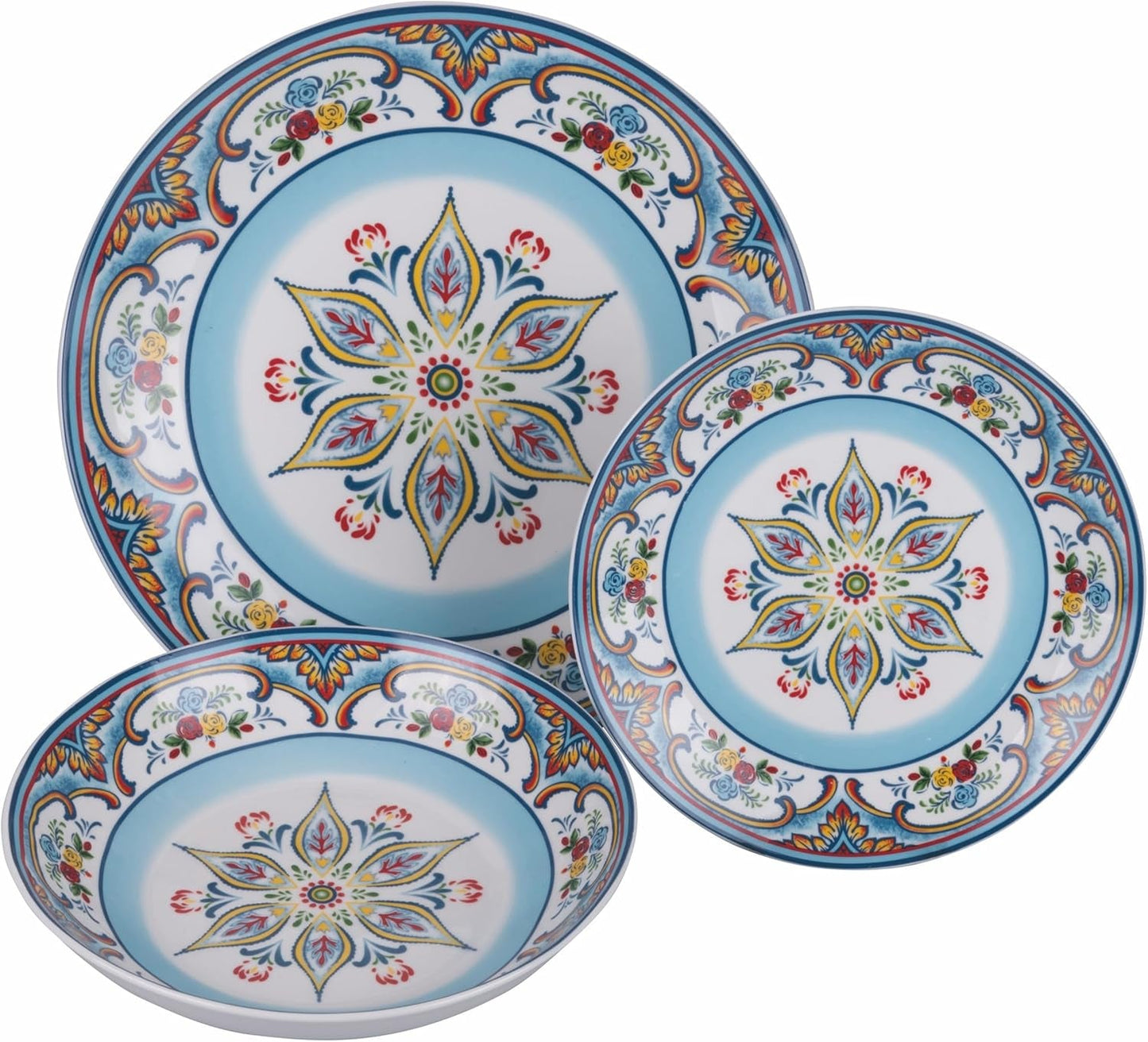 18-delig porseleinen servies, 6 verschillende bordensets, Andalusië